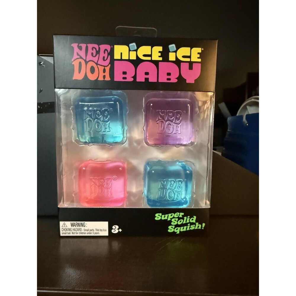 New 4 Pack Of Nee doh Nice Ice Baby Needoh Squishy Schylling Pink Purple Blue